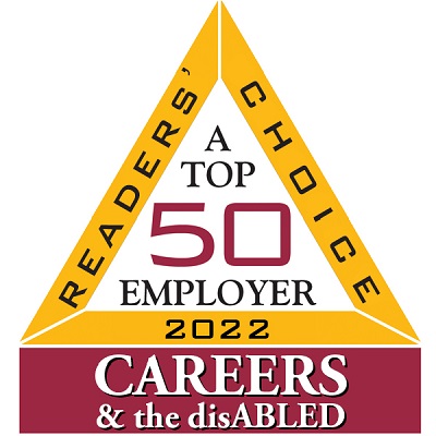 Image for Readers' Choice Top 50 Employer by CAREERS and the disABLED